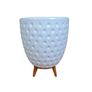 Cachepot Voluta Médio 20cm Branco Scalla 2°Classificação em Oferta na Shopee