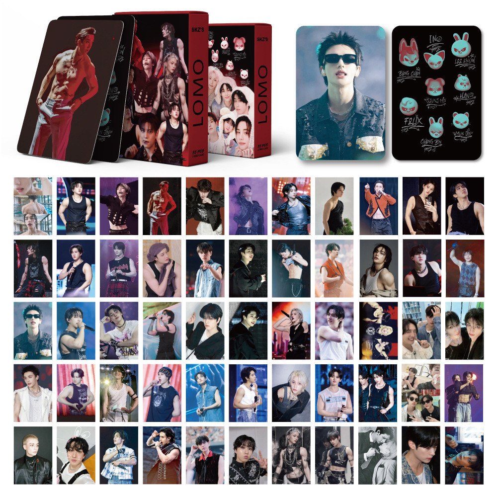 55pcs/box HYUNJIN STRAY KIDS SKZ HOP Photocards Álbum De Cartões