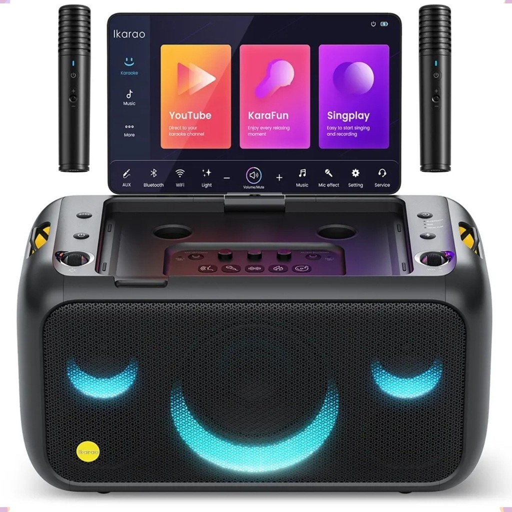 Caixa de Som Joog Amplificada Break X1 c/ Tela Touch 13 Microfone Sem Fio, Bluetooth, 800W, Android