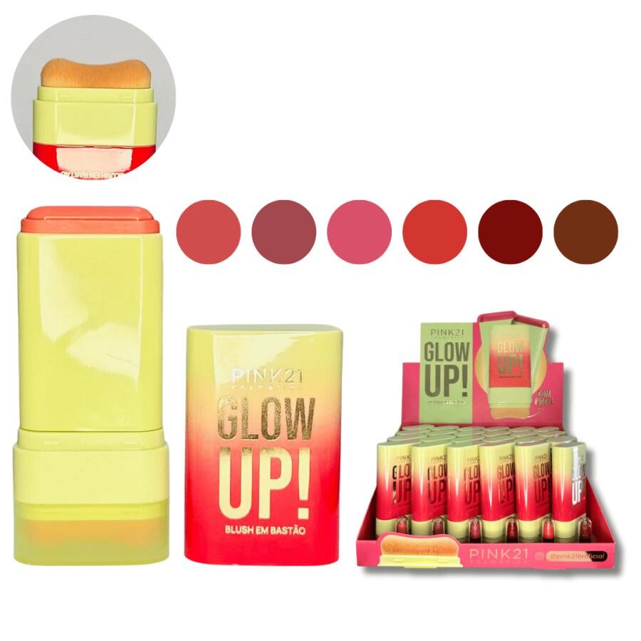 Blush Stick Pink 21 Glow Up Modelo CS5716 2 em - Maquiagem Cremosa