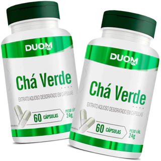 Kit 2x Potes Chá Verde Suplemento Alimentar Natural - 120 Cápsulas/Comprimidos Unidades Duom
