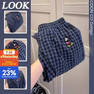 Calça casual De Cintura Alta Com Pernas Largas E