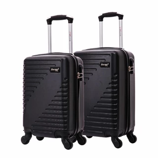 Kit mala de viagem bordo 10kg e 8kg preta rodinhas 360 ABS Chicago Swiss Move