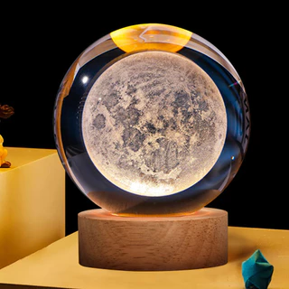 Criativo 3D LED Crystal Ball base De Madeira USB Power Bedroom nightlight Sleep light Sun Moon Bear Starry sky Dream Decoração Presente De Aniversário Para Meninos E Meninas