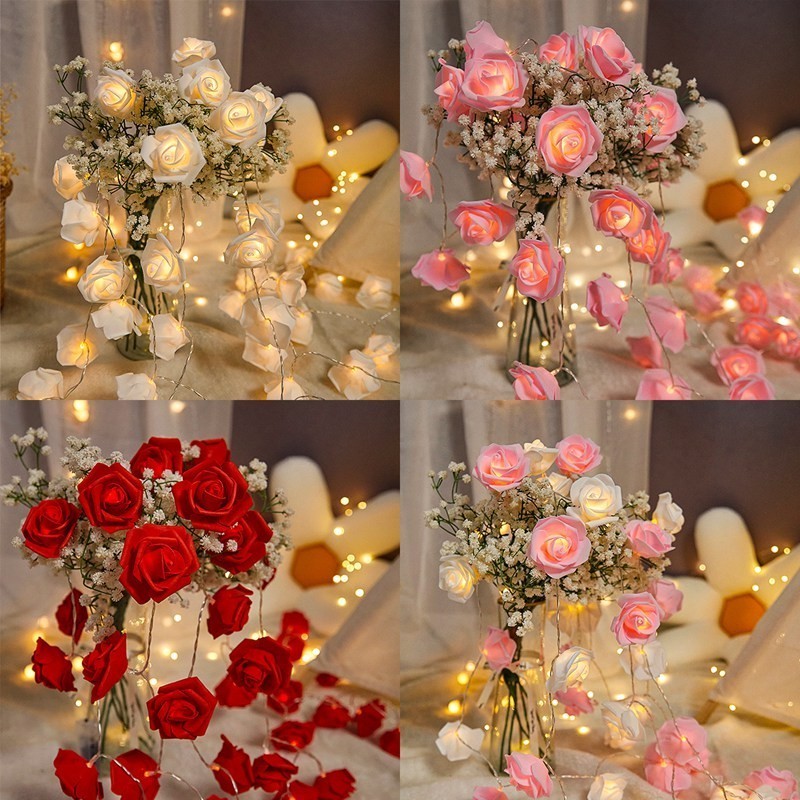 【 LOVE 】 2M Luzes De Fada Rosa LED Cordas De Natal Com Árvore Decoração Feliz Casamento
