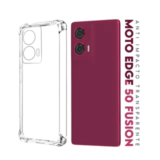Capa Capinha Anti Impacto Transparente + Película De Ceramica Fosca Para Moto Edge 50 Fusion Xt2429 6.7