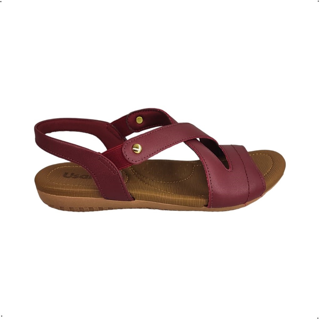 Sandalia Ortopédica Couro Usaflex Feminina Elastico R1804 Shopee