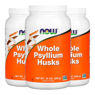 Kit 3x Cascas de Psyllium Inteiras Now Foods 608g Importado/Made in Usa