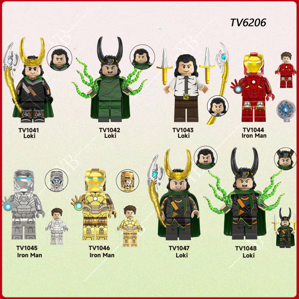 Brinquedo Educacional Infantil Marvel Heroes Série Loki Homem De Ferro Blocos De Construção Minifiguras Brinquedos