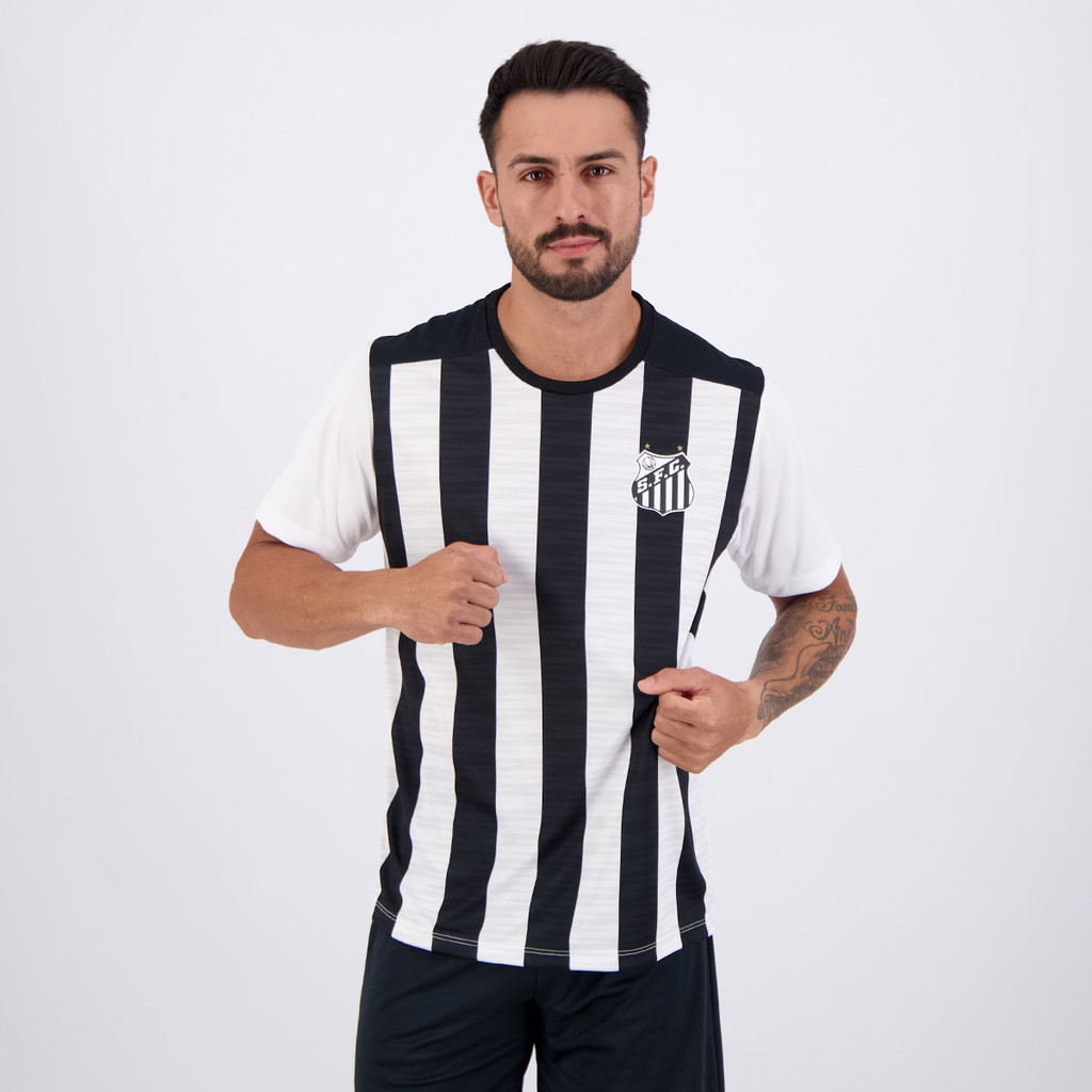 Camisa Santos Majestic Branca e Preta