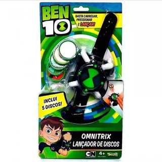 Brinquedo Relógio Ben 10 Omnitrix Lançador 5 Discos