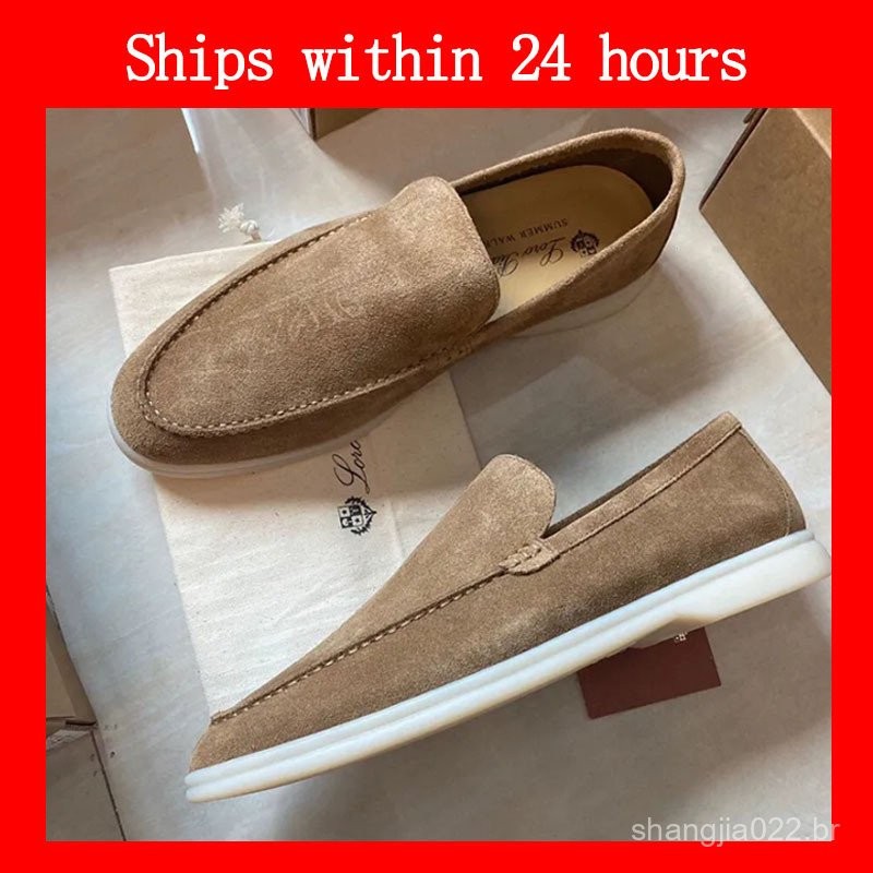 Oferta Especial Puro Original Itália loro * Piana Camurça Slip-on LP Mocassins Plano Casual Preguiçoso Sapatos Masculinos Preguiçoso Stomping Se Sinta JSMV