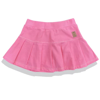 Saia Short Infanto Juvenil Jeans Fake Rosa Chiclete
