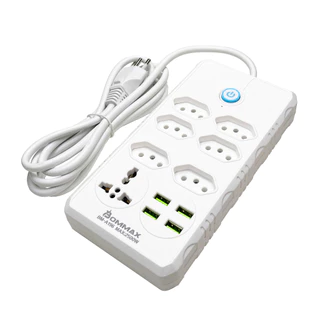 Filtro De Linha Extensão 2 Metros Segurança 6 Tomadas 4 usb Regua Cabo com 1 Tomada Universal - BM-A196