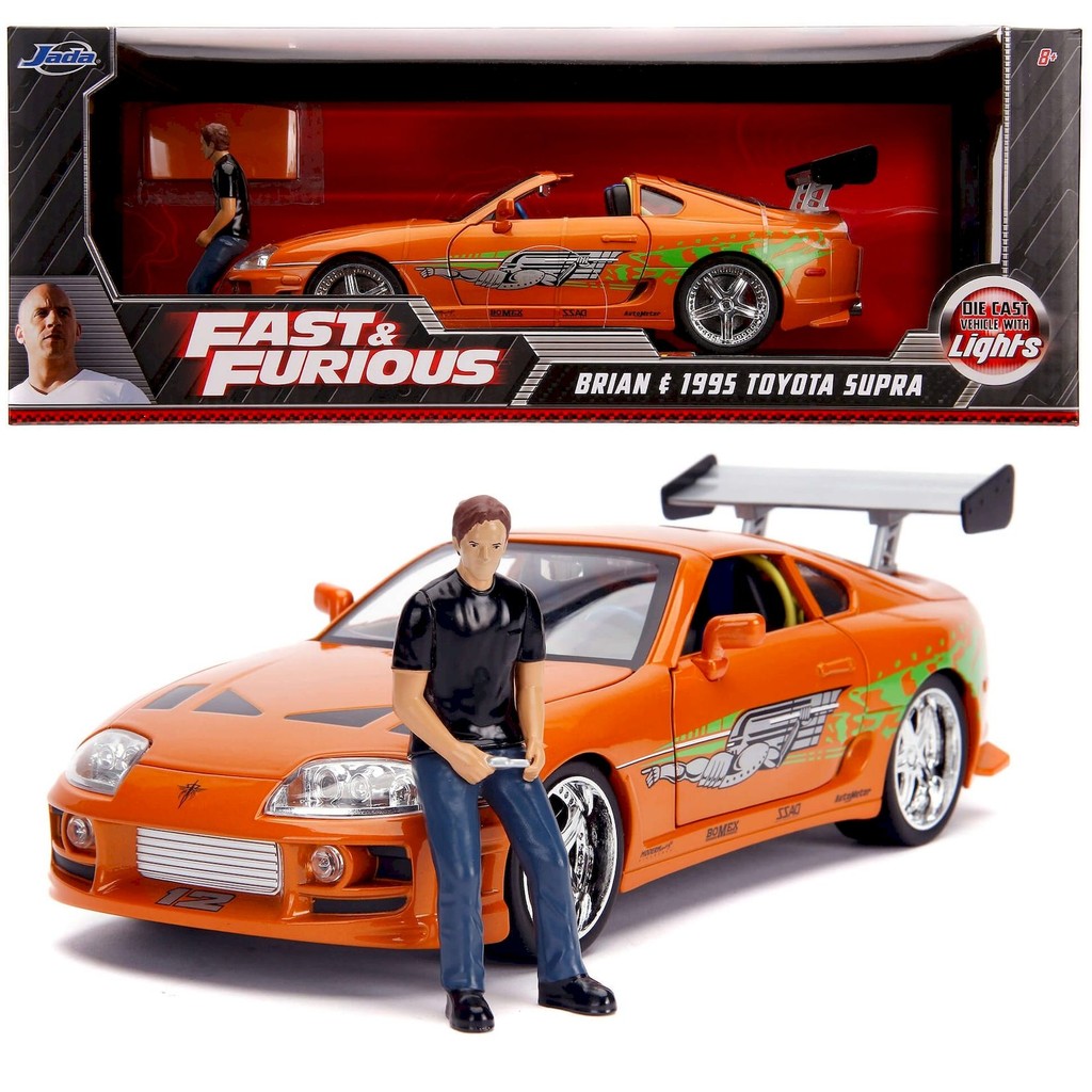 玄関先迄納品 Supra Toyota e Brian - Luzes c/ - Furiosos e Velozes Jada Toys