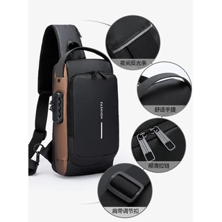 Bolsa de anti-roubo com senha de ombro unissex bolsa crossbody multifuncional de grande capacidade