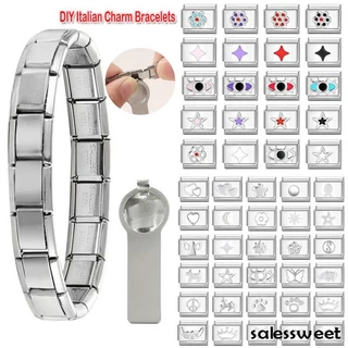 Links De Charme Italiano Para Pulseiras Nova Moda Flor Pulseira Amigo Família DIY Módulo Italianos Caber 9mm Jóias De Aç