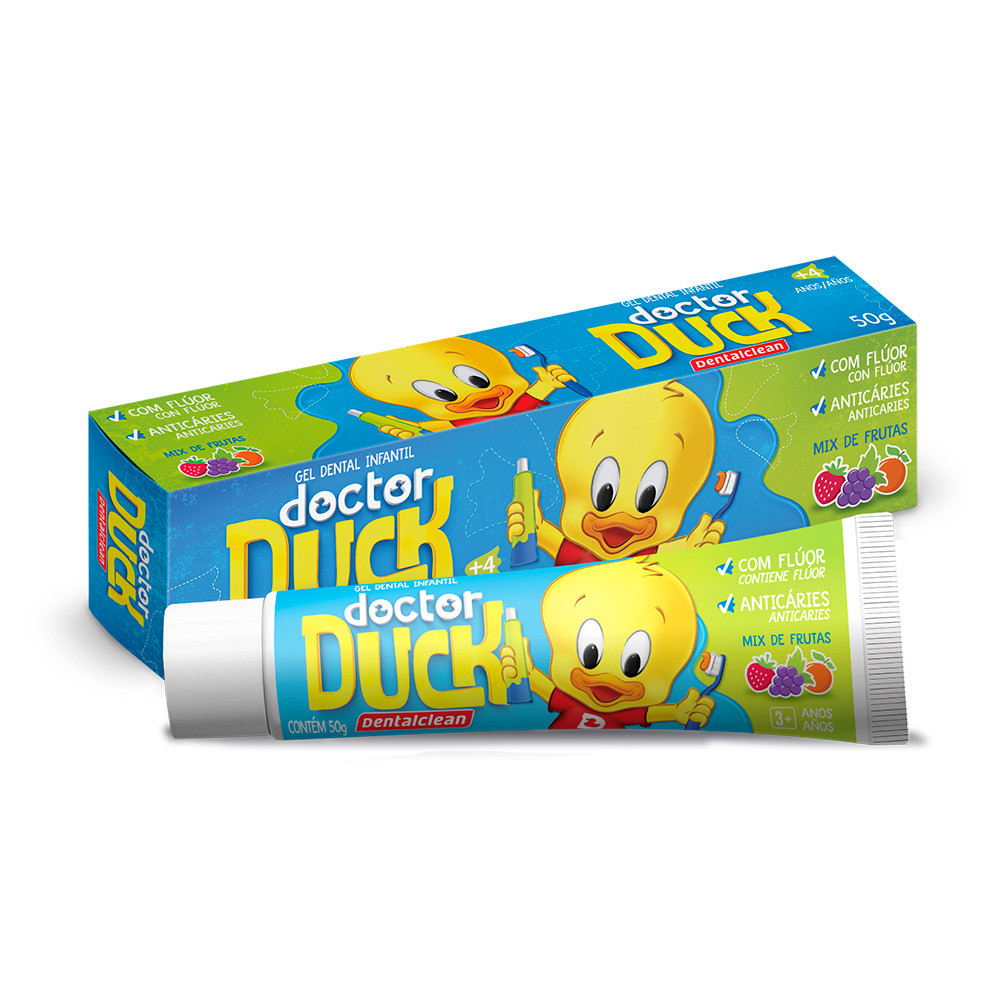 Pasta de Dente Infantil Gel com Flúor 50g Doctor Duck Creme Dental ...