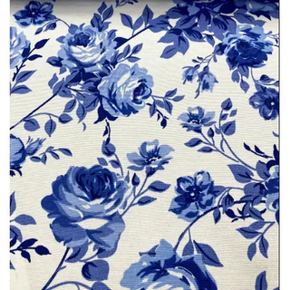 Tecido Semi Impermeável Belize Floral Azul 4925 Cor E