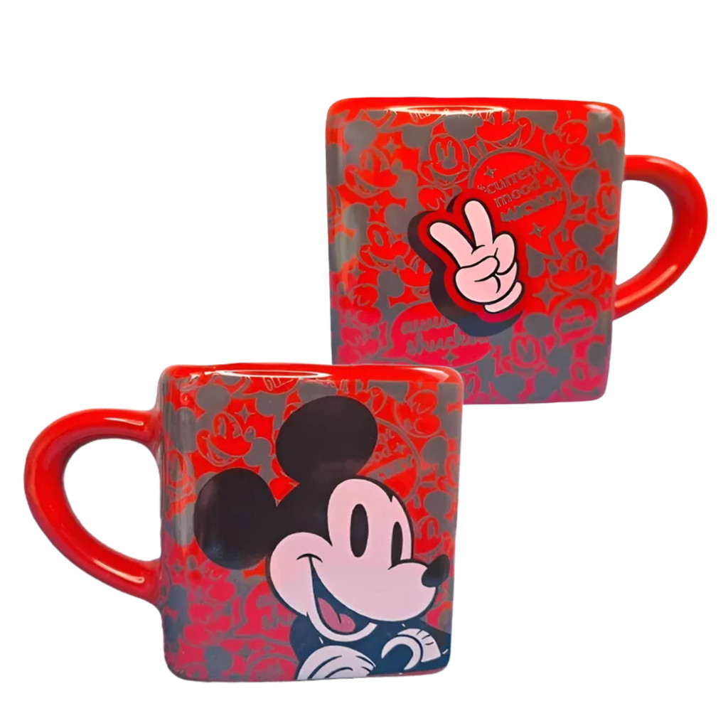 Caneca Quadrada Mickey 3D Vermelha Cerâmica Porcelana Disney Licenciada ...