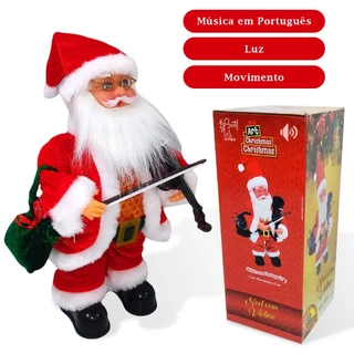 Papai Noel Com Som Musical Luz Movimento Enfeite Natalino