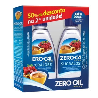 Adoçante Zero-Cal Sucralose Líquido 100ml - Embalagem com 2 Unidades em Oferta na Shopee