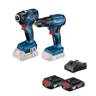 Parafusadeira GSB 185-LI + Chave de impacto GDR 18V-200 Bosch com 2 Baterias 18V e Carregador