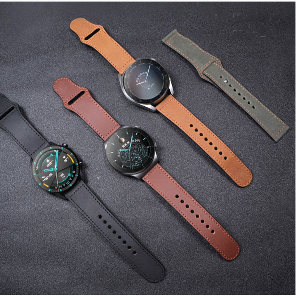 Pulseira De Couro Compativel Smartwatch Watch3 watch4 Active2 Bip GTR42/47m GTS GTR3/PRO 20/22/38/40/42/44mm Watch7 41/45mm Ultra 49mm DK store