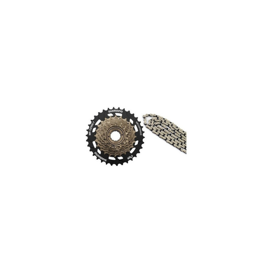 Roue libre 7 vitesses 14-34 megarange argent marque Shimano - Matériel pour Vélo - Maxi pièces vélo