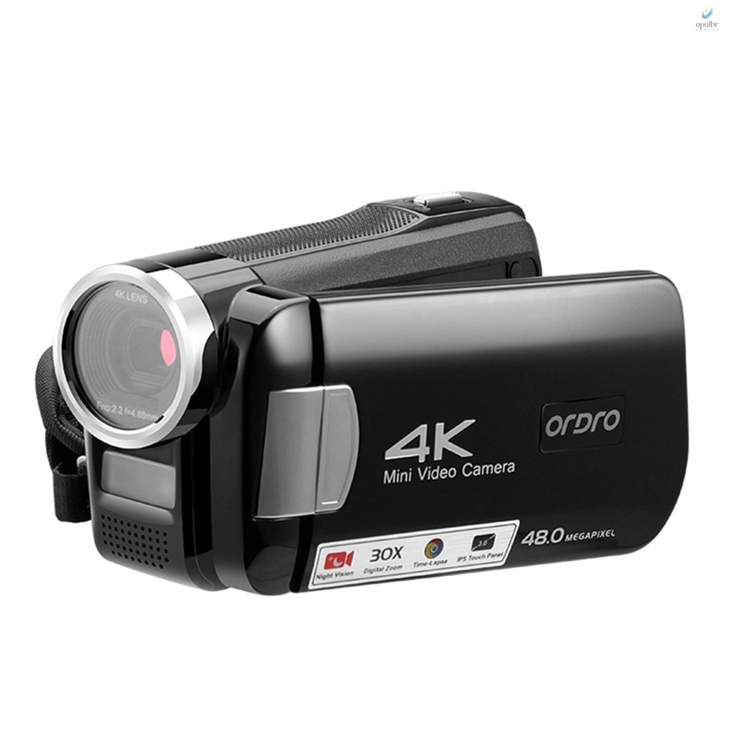 ORDRO AC2 Câmera De Vídeo Digital AC2 4K Gravadora DV 48MP 30X Zoom IR  Night Vision 3.0 Inch IPS Touchscreen wi | Shopee Brasil