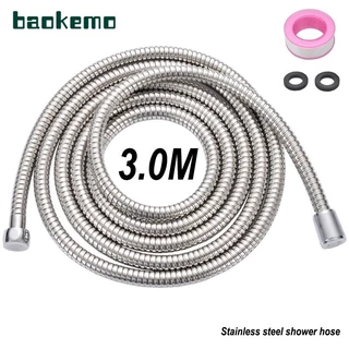 BAOKEMO Mangueiras De Chuveiro De Mangueira Flexível Tubo De Aço Inoxidável Prata G1/2 " DCR-23