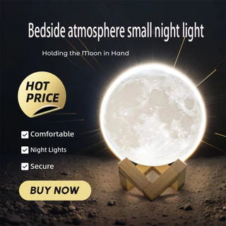【 Spot Fornecimento 】 LED Luz De Lua De Noite Alimentada Por Bateria Com Suporte Lâmpada Estrelada Decoração De Quarto Luzes Para Crianças Presente Originalidade Lâmpadas