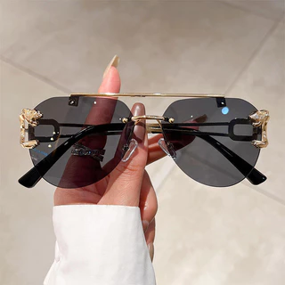 Óculos De Sol Femininos Luxo Vintage Sem Aro Moda Lunette Sombras De Soleil Femme Gafas Mujer Lentes