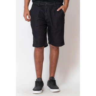 Bermuda Masculina Jeans Slim Black Polo Wear Preto