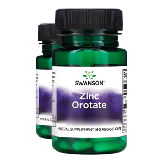 Kit 2x Orotato de Zinco 10mg Swanson 60 Cápsulas Importado/Made in Usa