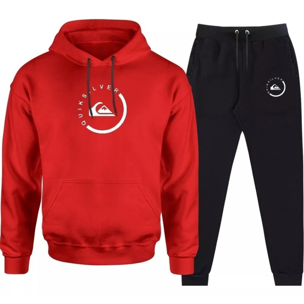 Conjunto de Moletom Quiksilver Redondo Grande Tecido de Alta