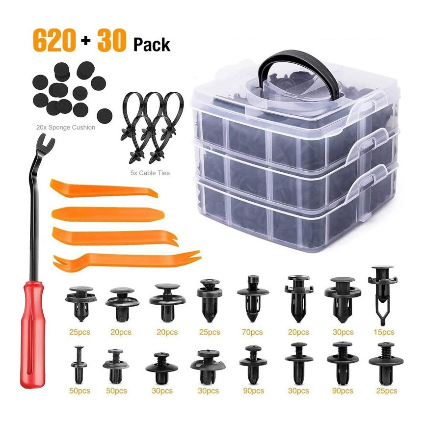 Kit Presilhas Grampo Automotiva Universal 650 Peças Completo