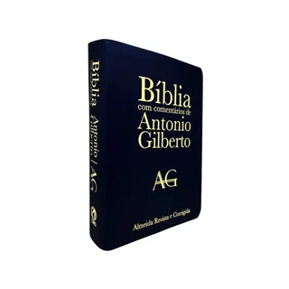 Bíblia com Comentários de Antonio Gilberto Grande Luxo Preta em Oferta na Shopee