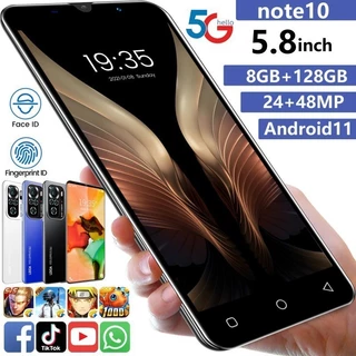 Note10 Telefone Celular Barato 5G 8 + 128GB smartphone 5,8 Polegadas-FY
