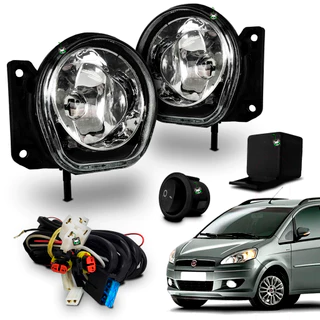 Kit Farol Auxiliar Milha Fiat Idea 2012 2013 2014 2015 2016 Botao Tic Tac