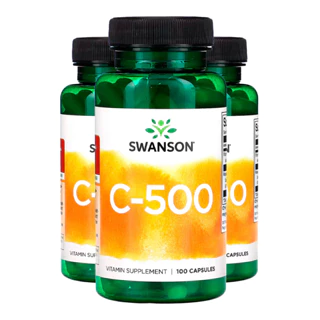 Kit 3x Vitamina C-500 e Rosa Mosqueta Swanson 100Caps Importado /Made in Usa
