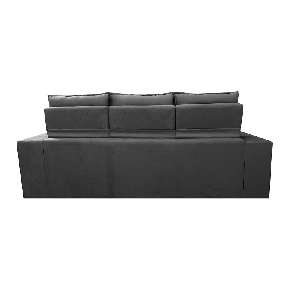 Sofá 3 Lugares Retrátil e Reclinável Cama inBox Senses 2,00m Velusoft Cinza - 7