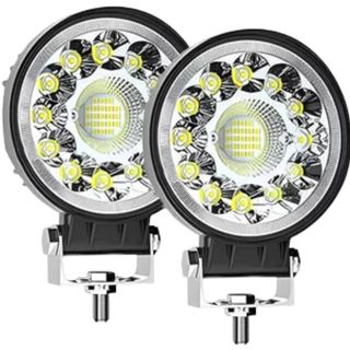 Par Farol Auxiliar Led Redondo Milha 99w Jeep 12v24v Extra Forte