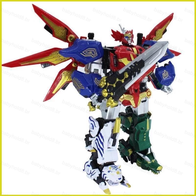 5 Em 1 Figura De Ação Dinozord Crianças Presentes Brinquedos Montagem Transformação Robô Power Ranger Megazord