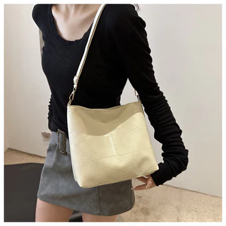Lovito Bolsa de ombro pequena vintage Blokette simples para mulheres LFA46244