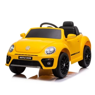 Mini Carrinho Elétrico Infantil VW Beetle Dune Amarelo 6v Suporta 25kg Luzes/Som c/ Cinto Importway em Oferta na Shopee