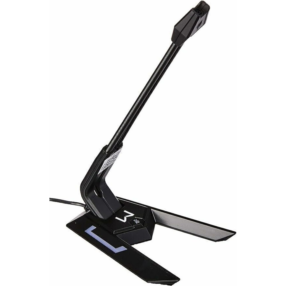 MICROFONE GAMER WARRIOR OLIER COM LED, AZUL E PR