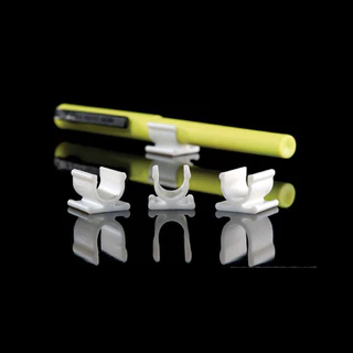 Prendedor de Canetas e Lápis Canetafix Meia-Lua 16mm Branco - 10, 20, 30, 40 ou 50 unidades