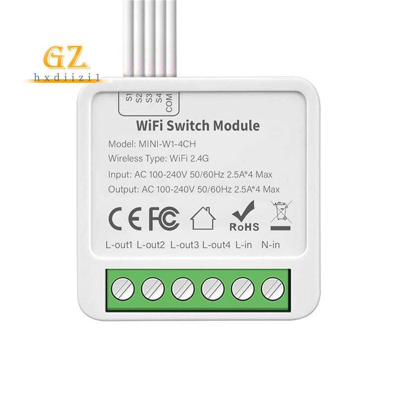 Interruptor Liga/Desliga De 4 Vias Graffiti Smart WiFi Mini De Caixa Oculta