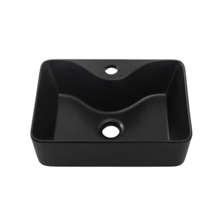 Cuba de Apoio Slim Retangular Sem Válvula para Banheiro Louça Cerâmica 40x30cm Cornalina Pingoo - Preto Fosco em Oferta na Shopee